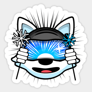 Skiing Alaskan Malamute Brook Sticker